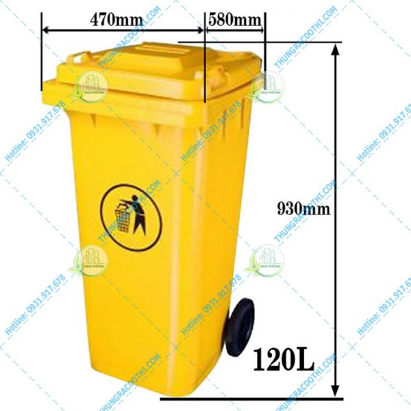 Kích thước thùng rác 120L