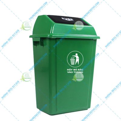 Thùng rác nhựa HDPE 40 lít nắp lật Push