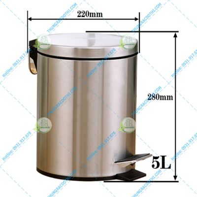 kích thước thùng rác inox 5 lít