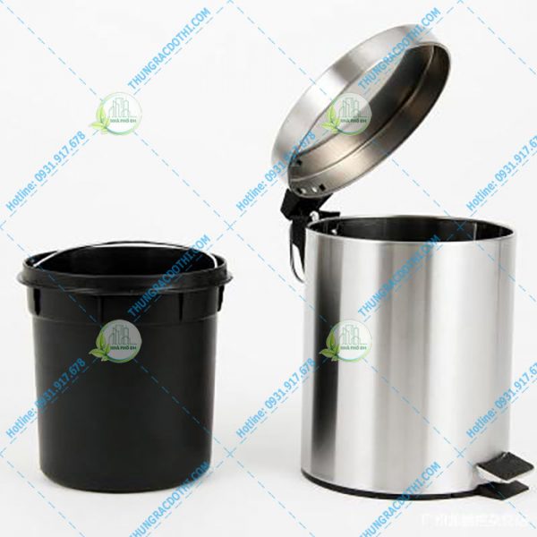 thùng rác inox đạp chân mini