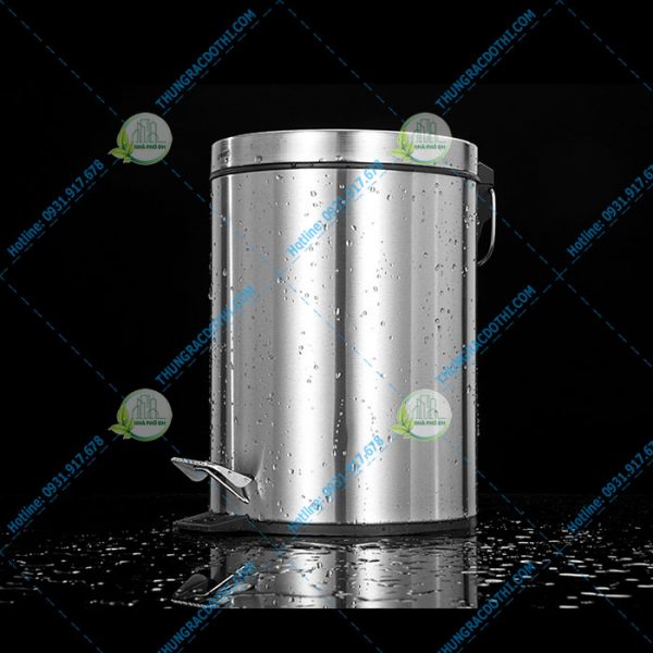 thùng rác inox đạp chân 12l